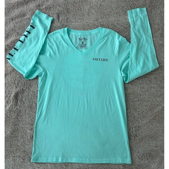 SALT LIFE Women's Maritime Marlin Long Sleeve V-Neck Tee Size M - Picture 2 of 11